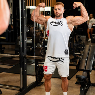 NEBBIA - Baseball stílusú fitness short 379 (white)