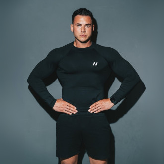 NEBBIA - Hosszú ujjú férfi sport felső 328 (black)
