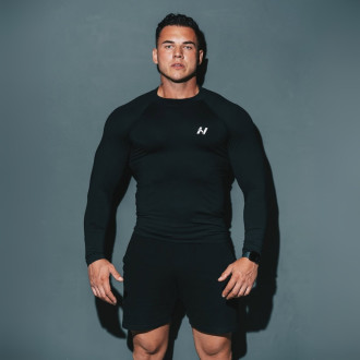 NEBBIA - Hosszú ujjú férfi sport felső 328 (black)