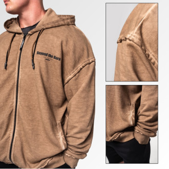 NEBBIA - Férfi cipzáras fitness felső 362 (light brown)