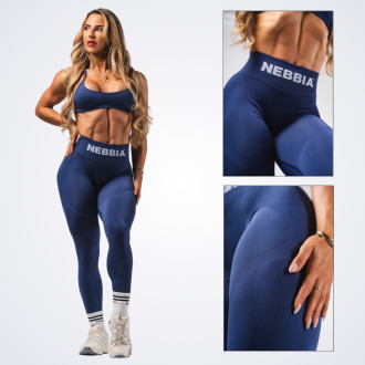 NEBBIA - Fitness leggings extra push-up FLOW SEAMLESS 496 (blue)