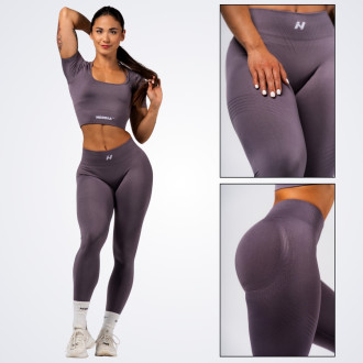 NEBBIA - Fitness leggings maximum push-up FLOW SEAMLESS 497 (dark grey)