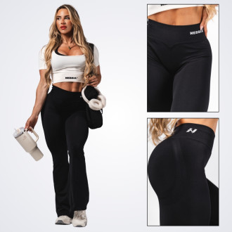 NEBBIA - Trapéz szárú fitness leggings FLOW SEAMLESS 498 (black)