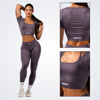 NEBBIA - Alakformáló crop-top FLOW SEAMLESS 499 (dark grey)