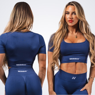 NEBBIA - Alakformáló crop-top FLOW SEAMLESS 499 (blue)