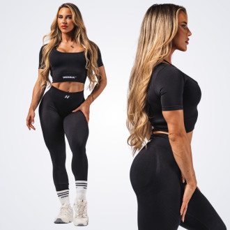 NEBBIA - Alakformáló crop-top FLOW SEAMLESS 499 (black)