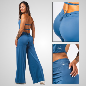 NEBBIA - Női trapéz szárú fitness nadrág DENI 312 (blue)