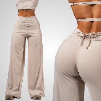 NEBBIA - Női trapéz szárú fitness nadrág DENI 312 (cream)