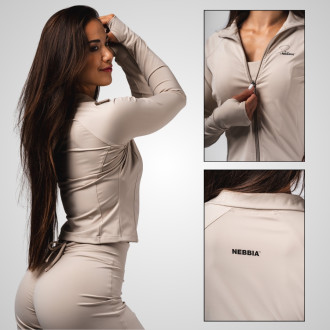 NEBBIA - Női fitness felső DENI 314 (cream)
