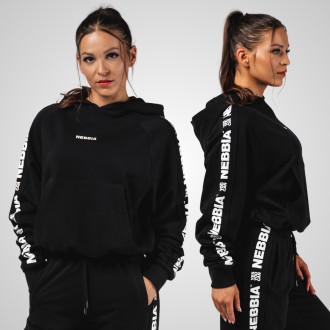 NEBBIA - Női fitness melegítőfelső OFF DUTY 489 (black)