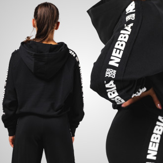 NEBBIA - Női fitness melegítőfelső OFF DUTY 489 (black)