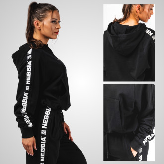 NEBBIA - Női fitness melegítőfelső OFF DUTY 489 (black)