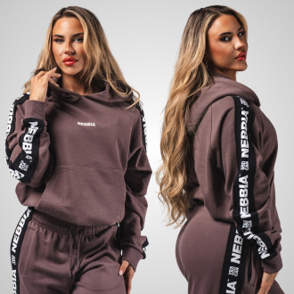 NEBBIA - Női sport melegítőfelső OFF DUTY 489 (dark brown)