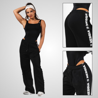 NEBBIA - Női fitness melegítőnadrág OFF DUTY 490 (black)