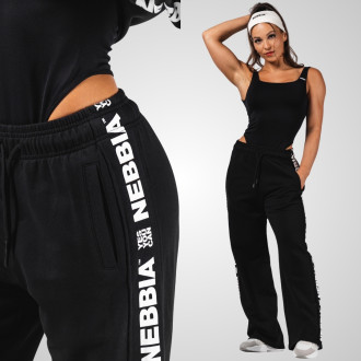NEBBIA - Női fitness melegítőnadrág OFF DUTY 490 (black)