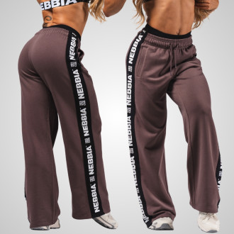 NEBBIA - Női sport melegítőnadrág OFF DUTY 490 (dark brown)