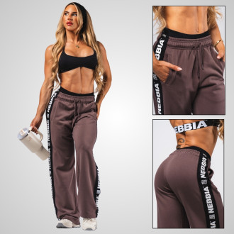 NEBBIA - Női sport melegítőnadrág OFF DUTY 490 (dark brown)