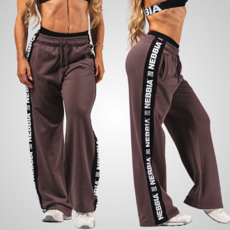 NEBBIA - Női sport melegítőnadrág OFF DUTY 490 (dark brown)
