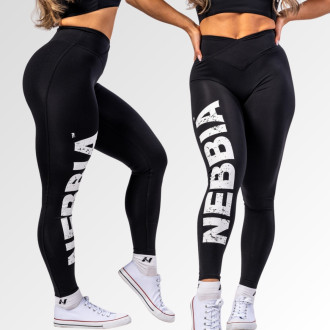 NEBBIA - Magas derekú fitness leggings GLUTE CHECK 613 (black)
