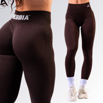 NEBBIA - Magas derekú push-up leggings POWER 888 (dark brown)