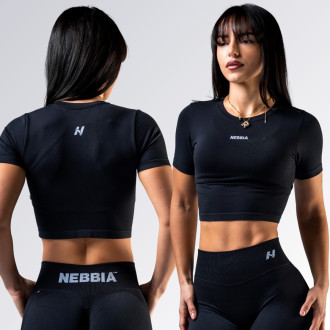 NEBBIA - Rövid ujjú Crop Top POWER 891 (black)