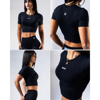NEBBIA - Rövid ujjú Crop Top POWER 891 (black)