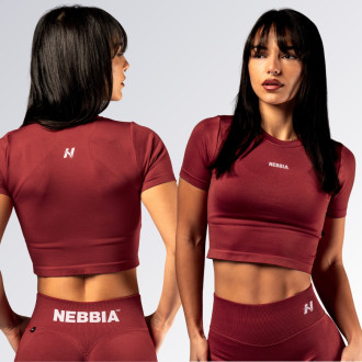 NEBBIA - Rövid ujjú Crop Top POWER 891 (red)