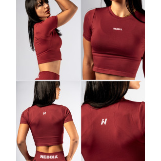 NEBBIA - Rövid ujjú Crop Top POWER 891 (red)
