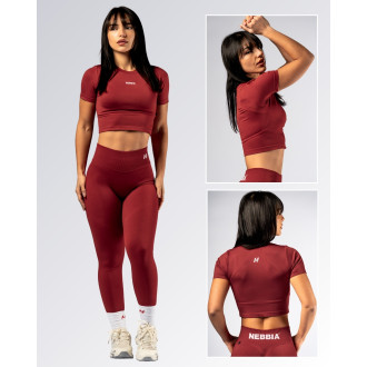 NEBBIA - Rövid ujjú Crop Top POWER 891 (red)