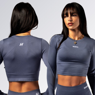 NEBBIA - Hosszú ujjú Crop Top POWER 892 (grey)