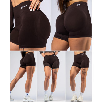 NEBBIA - Magas derekú push up short POWER 893 (dark brown)