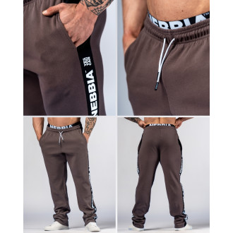 NEBBIA - Férfi fitnesz melegítőnadrág HERO 296 (brown)