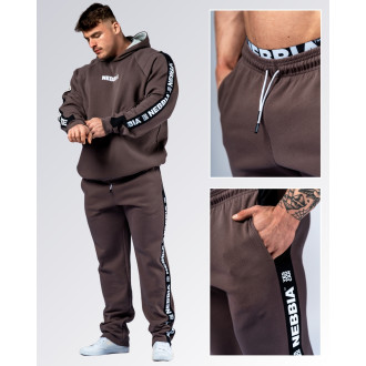 NEBBIA - Férfi fitnesz melegítőnadrág HERO 296 (brown)