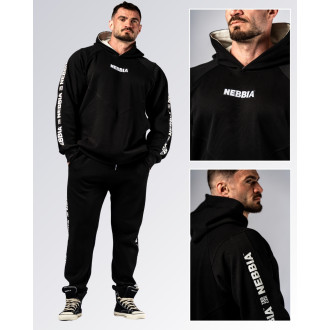 NEBBIA - Férfi fitnesz melegítőfelső HERO 300 (black)