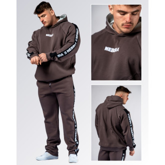 NEBBIA - Férfi fitnesz melegítőfelső HERO 300 (brown)