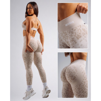 NEBBIA - Leopárdmintás fitness leggings PRIMAL 849 (CREAM LEOPARD)