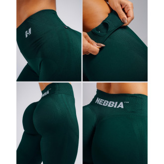 NEBBIA - Magas derekú push-up leggings PRIMAL 850 (DARK GREEN)