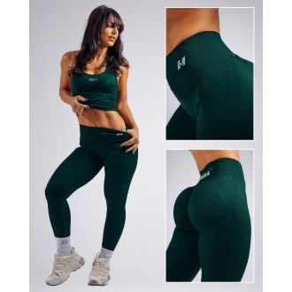 NEBBIA - Magas derekú push-up leggings PRIMAL 850 (DARK GREEN)