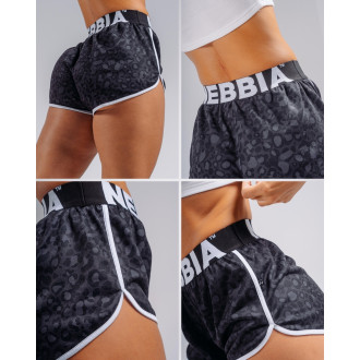 NEBBIA - Leopárdmintás női edzőshort PRIMAL 855 (BLACK LEOPARD)