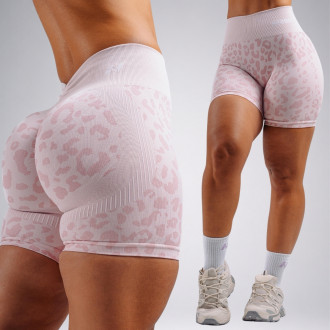 NEBBIA - Leopárdmintás kompressziós push-up short PRIMAL 856 (PINK LEOPARD)