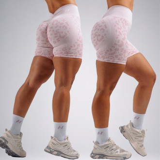 NEBBIA - Leopárdmintás kompressziós push-up short PRIMAL 856 (PINK LEOPARD)