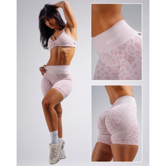 NEBBIA - Leopárdmintás kompressziós push-up short PRIMAL 856 (PINK LEOPARD)