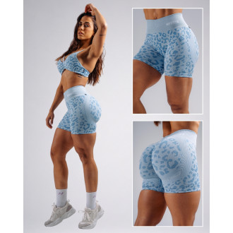 NEBBIA - Leopárdmintás kompressziós push-up short PRIMAL 856 (BLUE LEOPARD)