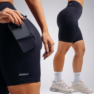 NEBBIA - Magas derekú oldalzsebes short PRIMAL 858 (BLACK)