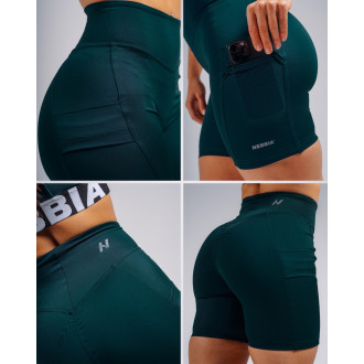 NEBBIA - Magas derekú oldalzsebes short PRIMAL 858 (DARK GREEN)