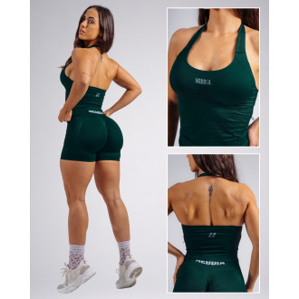 NEBBIA - Melltartóbetétes halter top PRIMAL 863 (DARK GREEN)