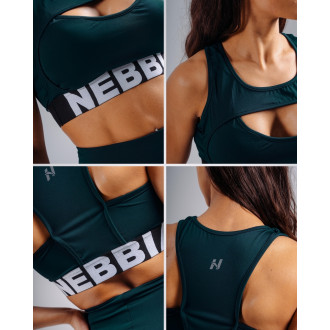 NEBBIA - Erős tartású sportmelltartó PRIMAL 864 (DARK GREEN)