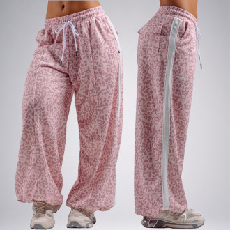 NEBBIA - Leopárdmintás baggy melegítőnadrág PRIMAL 865 (PINK LEOPARD)