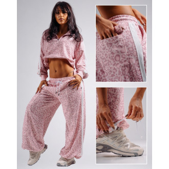 NEBBIA - Leopárdmintás baggy melegítőnadrág PRIMAL 865 (PINK LEOPARD)