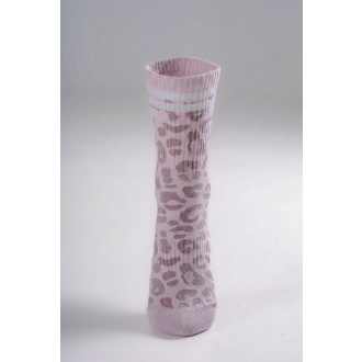 NEBBIA - Leopárdmintás crew zokni PRIMAL 106 (PINK LEOPARD)